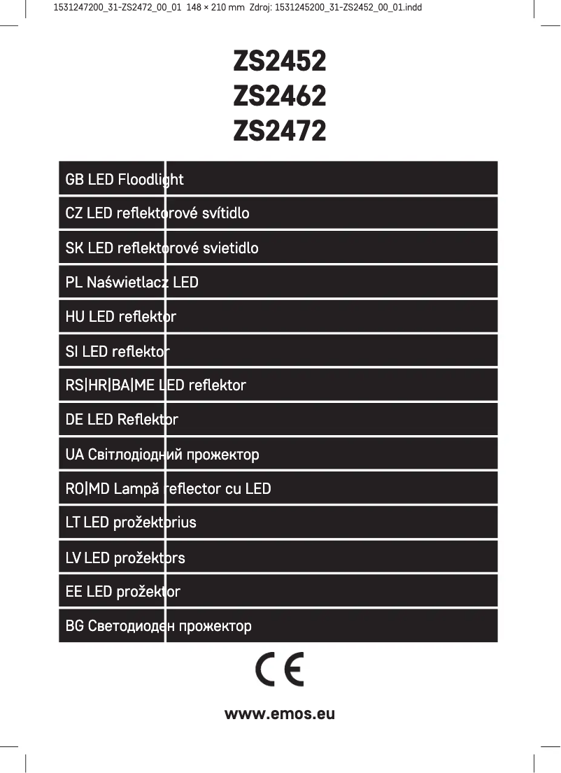 Page 1 of the manual User Manual Emos ZS2472