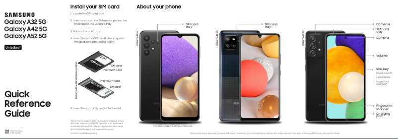 First page image of the manual for Galaxy A52