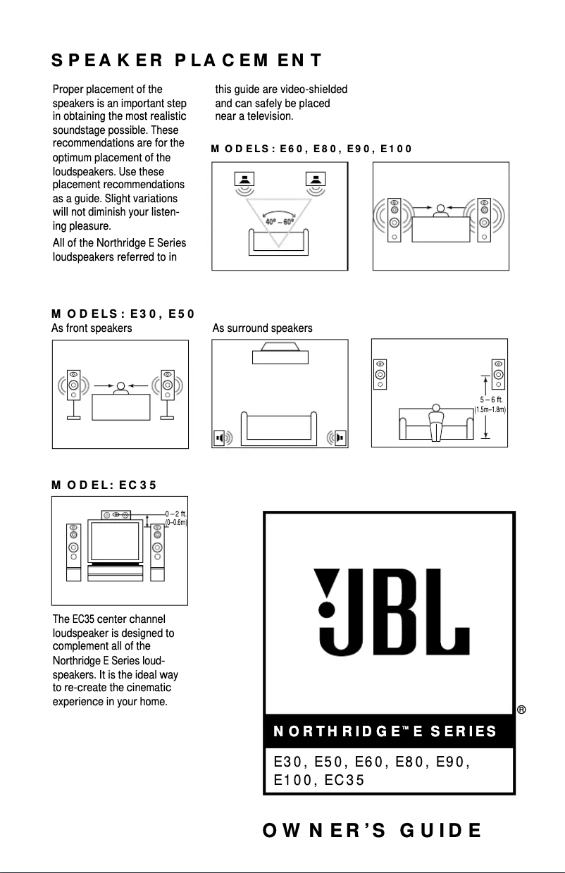 Page 1 of the manual User Manual JBL Northridge E30