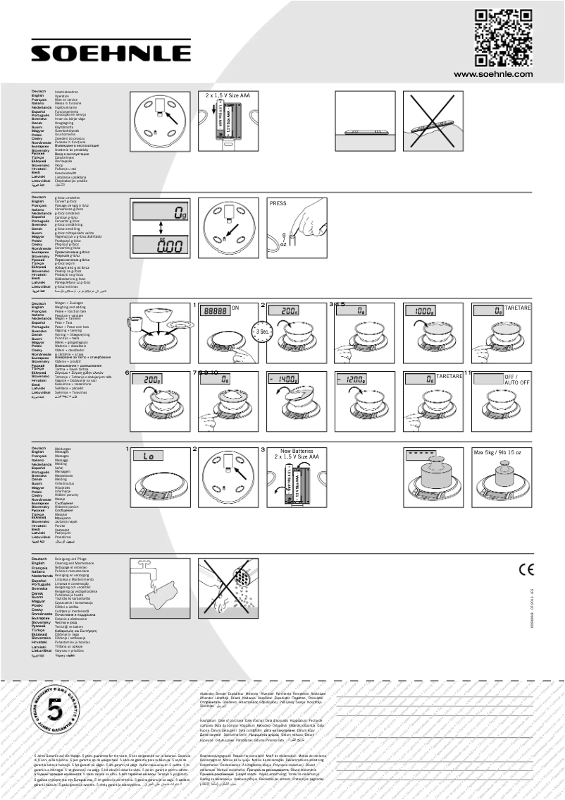 Page 1 de la notice Manuel utilisateur Soehnle Olympia 66110 4