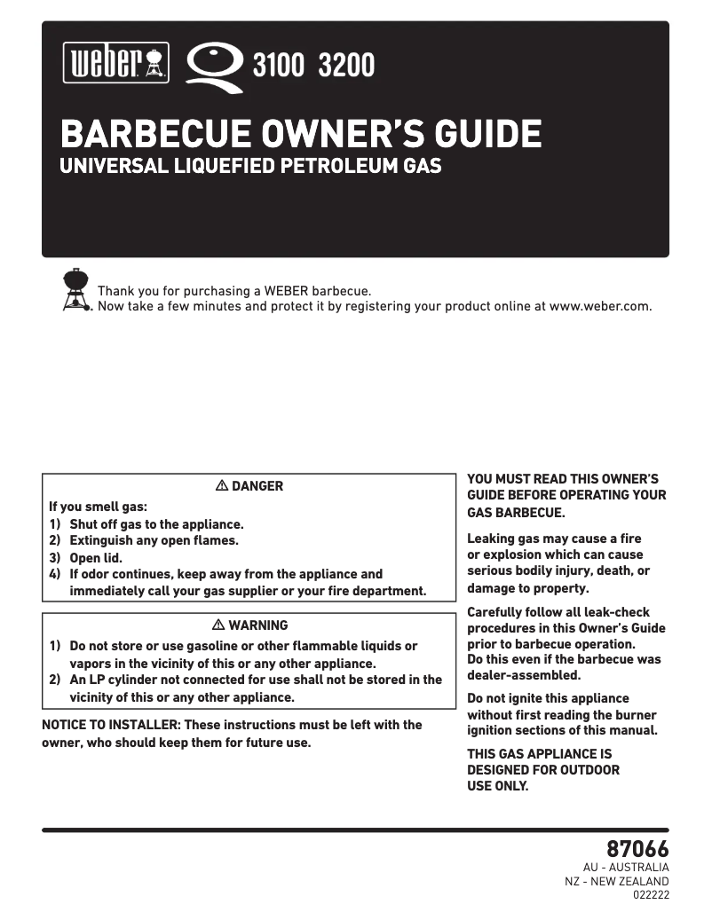 First page image of the manual for Q320