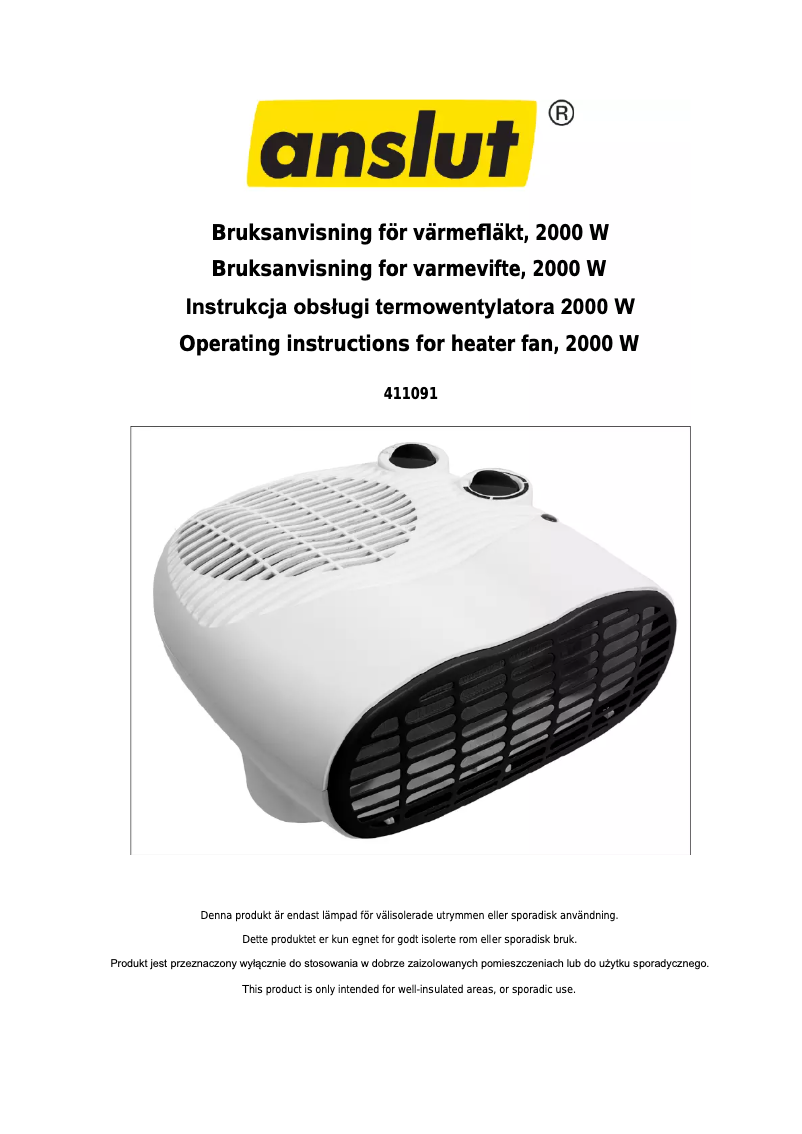 Page 1 of the manual User Manual Anslut 411-091