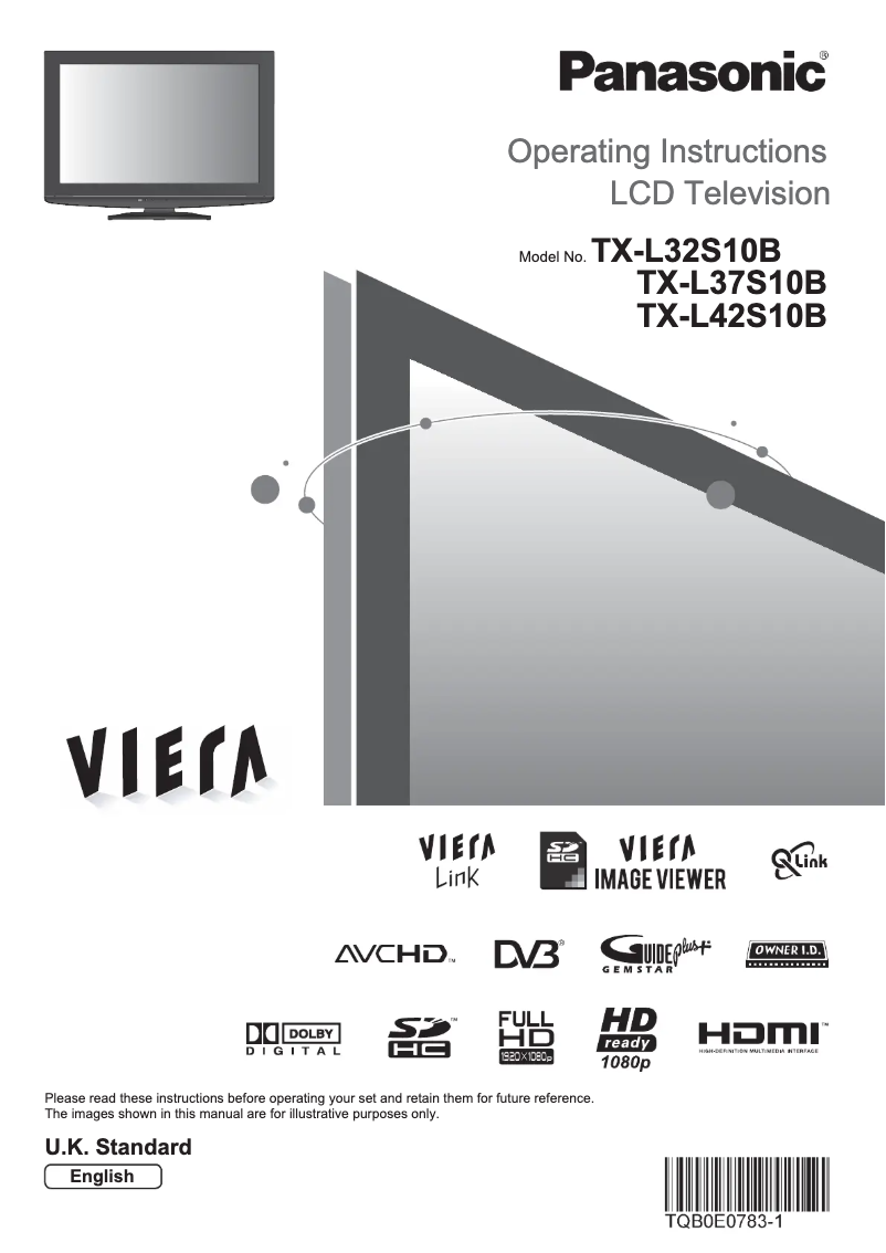 First page image of the manual for Viera TX-L42S10B