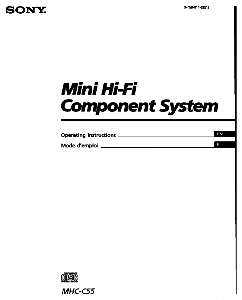 First page image of the manual for MHC-C55