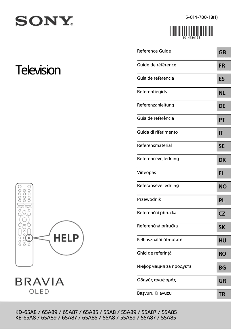 Page 1 of the manual User Manual Sony OLED 4K KE65A87BAEP