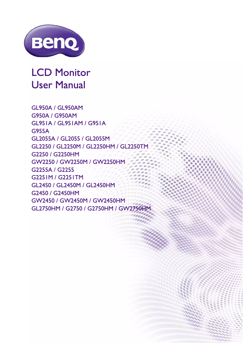 Page 1 de la notice Manuel utilisateur BenQ 9H.L8NLB.DBE