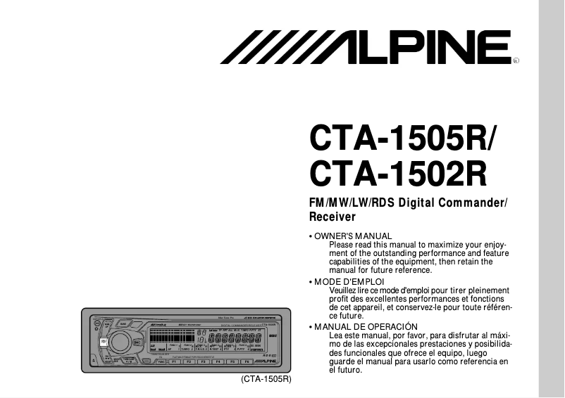 First page image of the manual for CTA-1505R