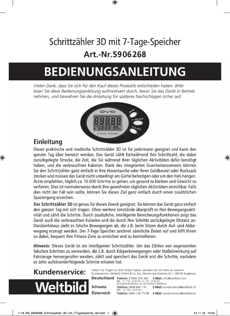 First page image of the manual for 59 06 268