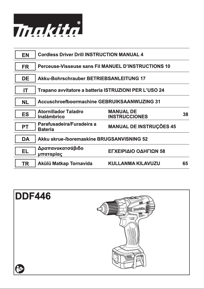 Page 1 of the manual User Manual Makita DDF446