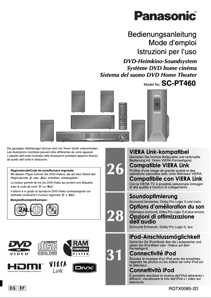 First page image of the manual for SC-PT460