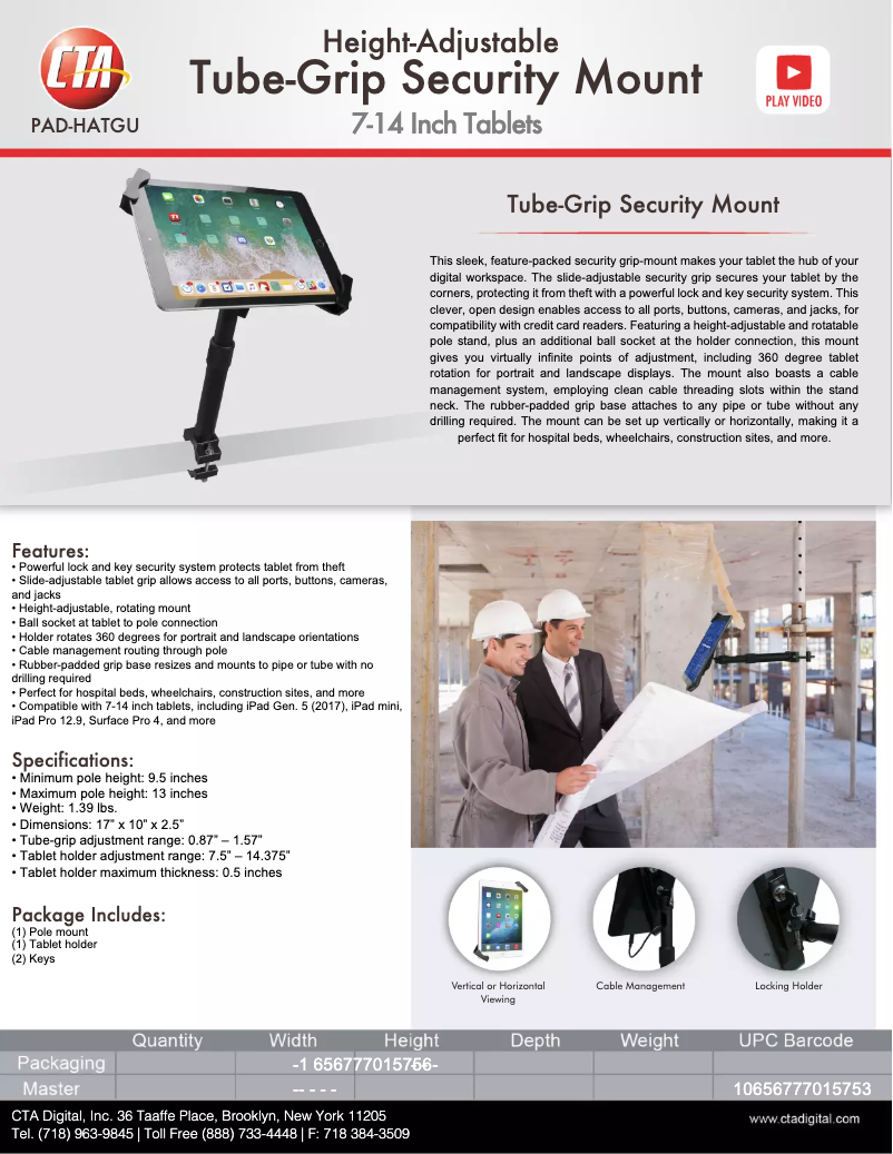 Page 1 of the manual User Manual CTA Digital PAD-HATGU