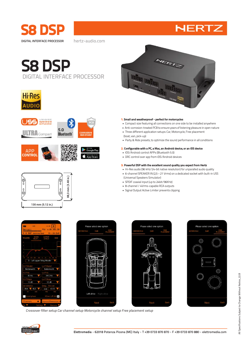 Image de la première page du manuel de l'appareil S8 DSP