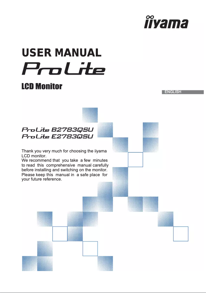 First page image of the manual for ProLite E2783QSU-B1