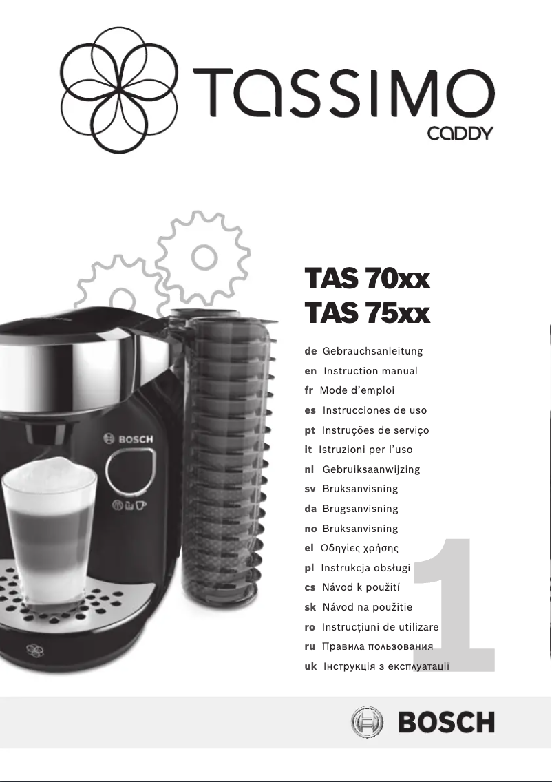 First page image of the manual for Tassimo Caddy TAS7004