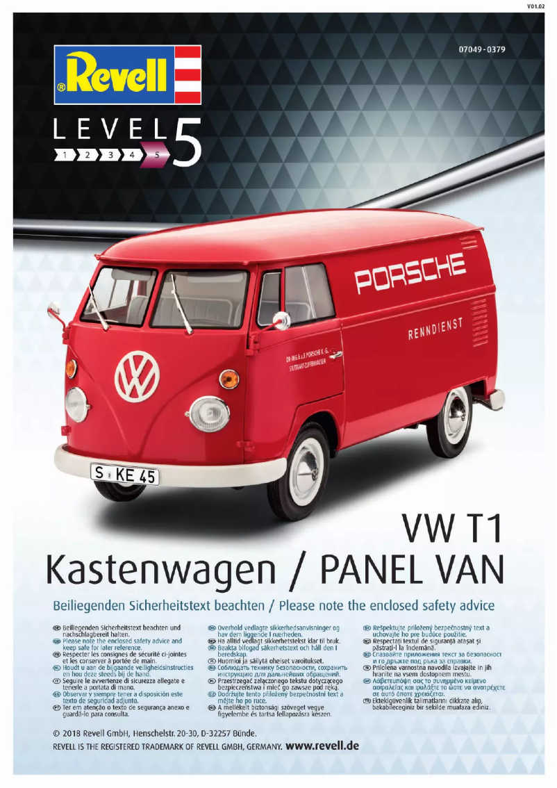 Page 1 of the manual User Manual Revell Volkswagen T1
