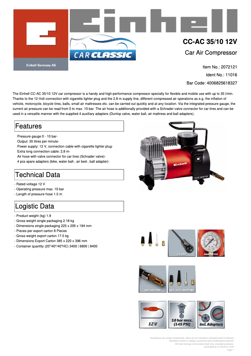 Image de la première page du manuel de l'appareil CC-AC 35/10 12V