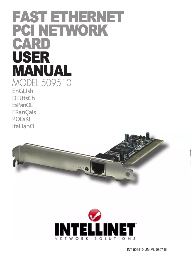 Page 1 of the manual User Manual Intellinet 509510