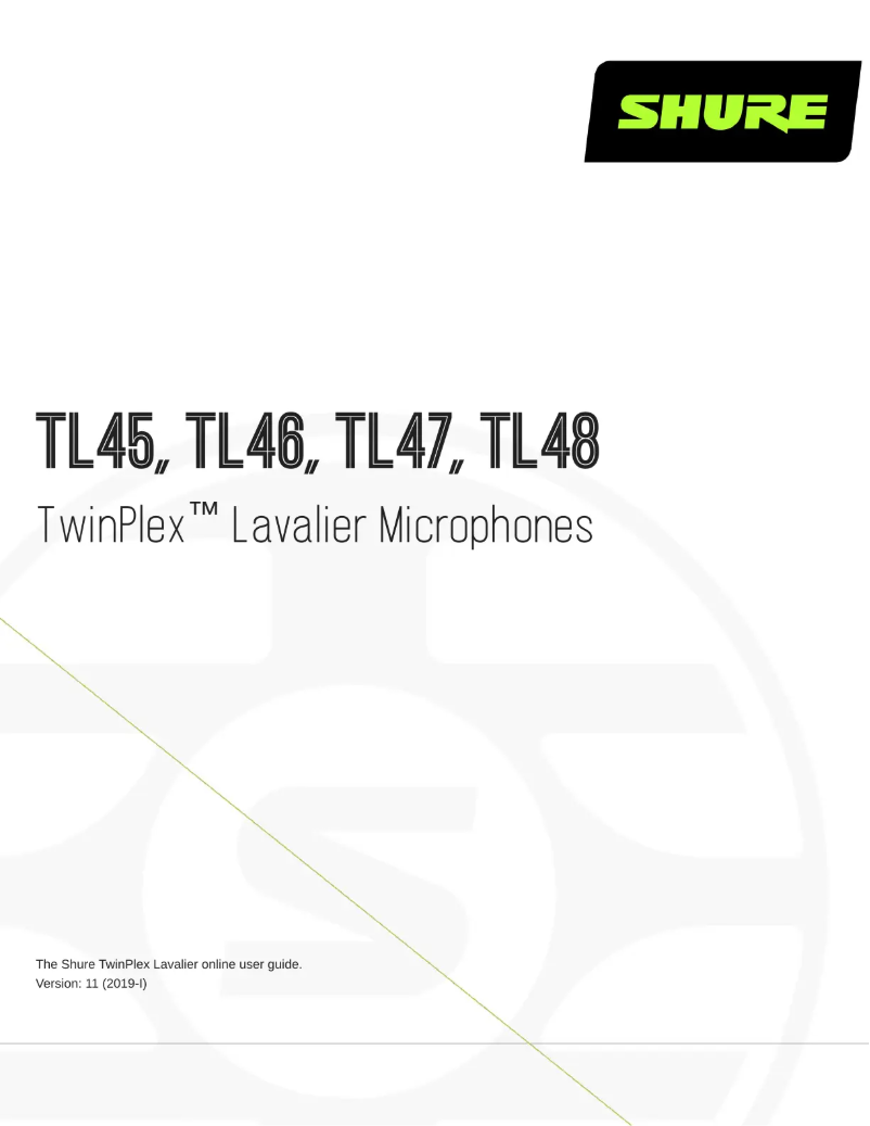 Page 1 of the manual User Manual Shure TwinPlex TL48