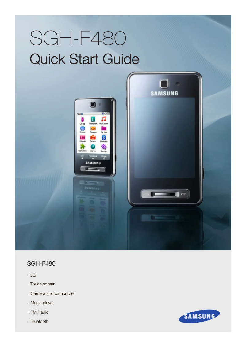 First page image of the manual for SGH-F480