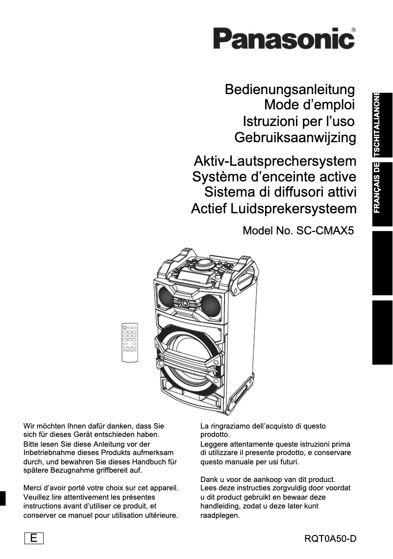 First page image of the manual for SC-CMAX5E