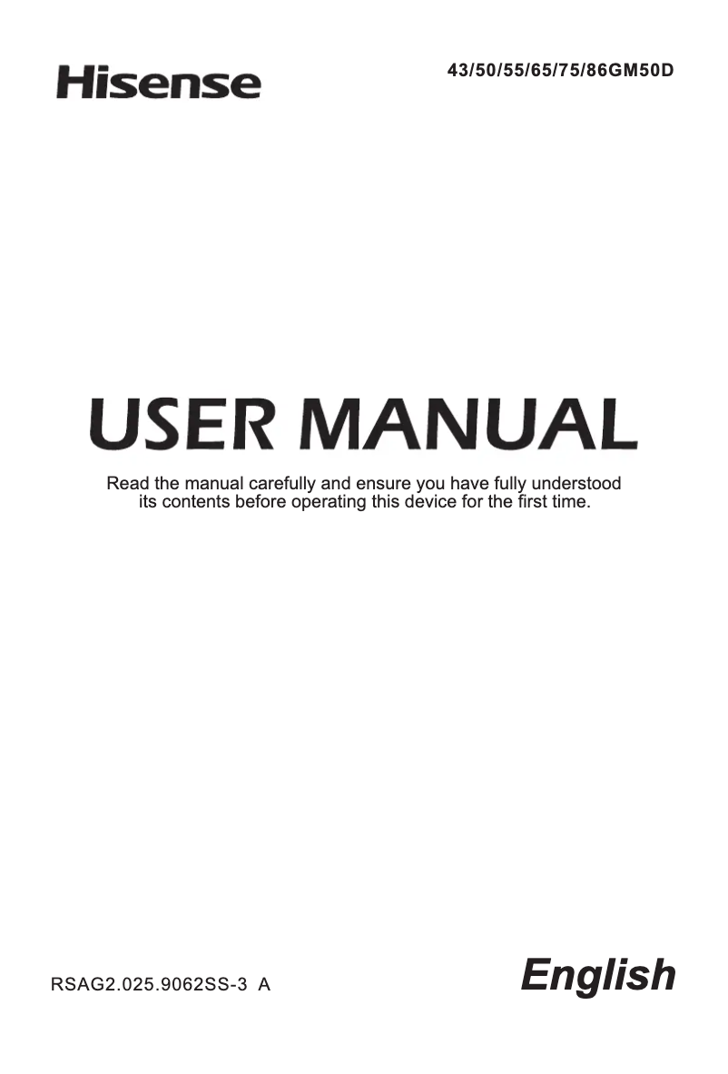 First page image of the manual for 86GM50D