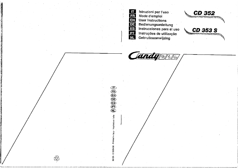 Page 1 of the manual User Manual Candy LS CD 353 S