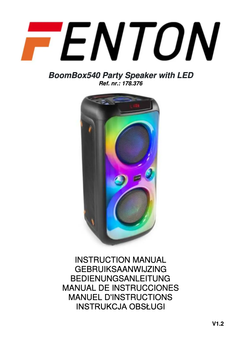 First page image of the manual for BoomBox540