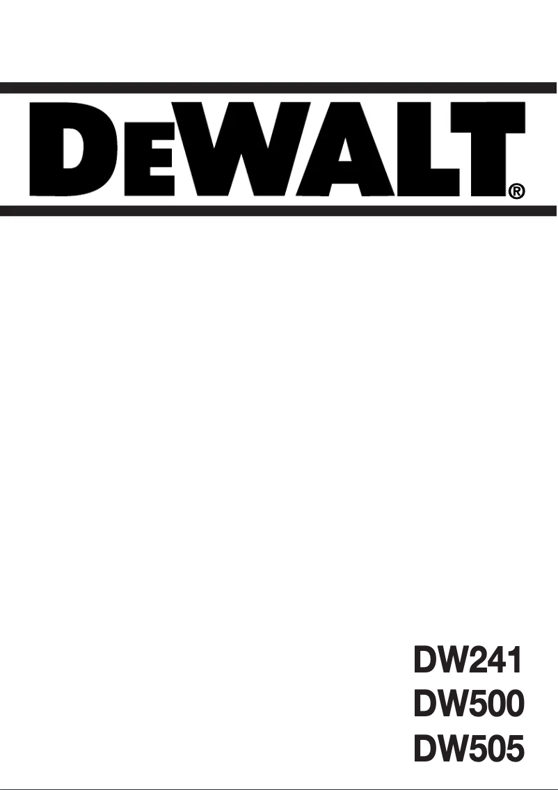 Page 1 of the manual User Manual DeWalt DW241