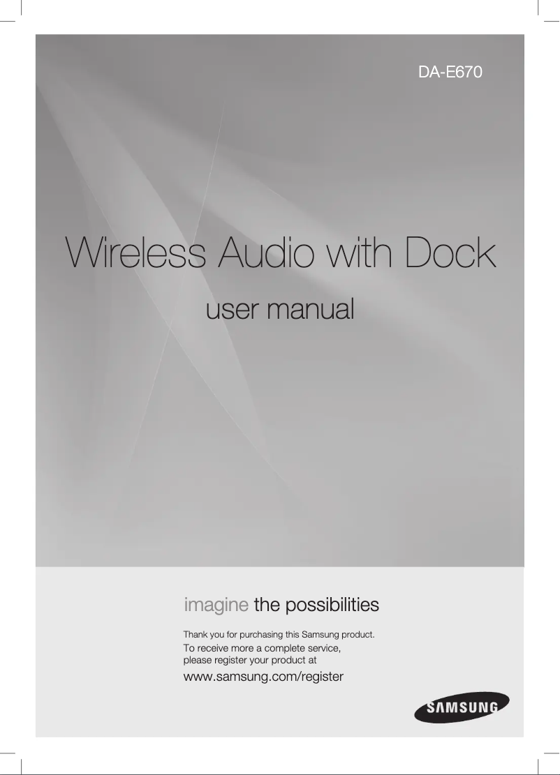Page 1 of the manual User Manual Samsung DA-E670
