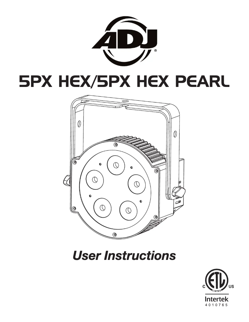 Page 1 of the manual User Manual American DJ 5PX HEX