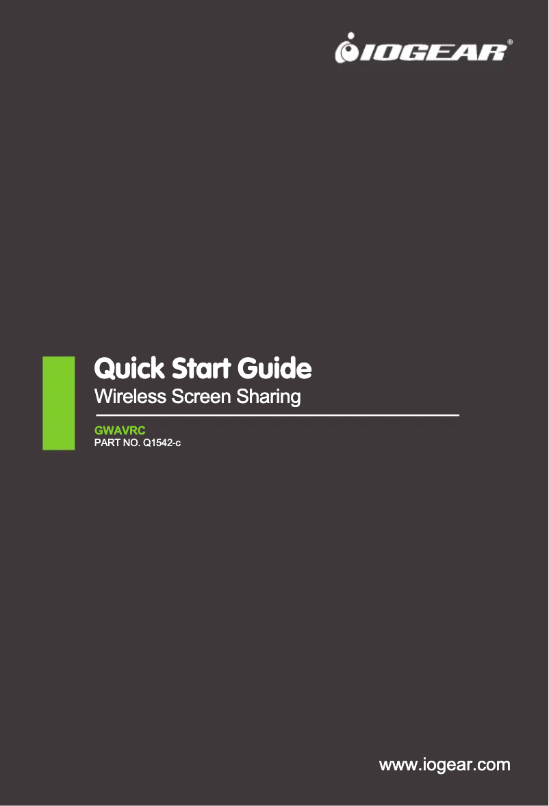 First page image of the manual for GWAVRC