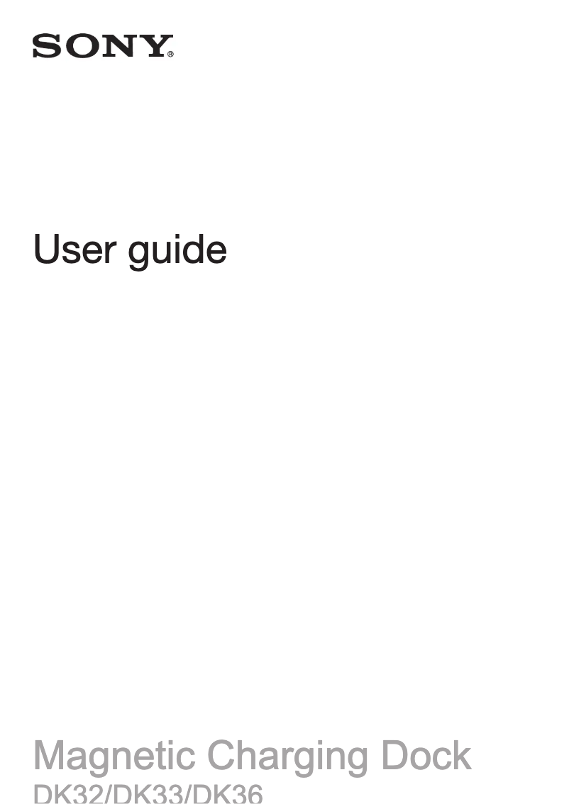Page 1 of the manual User Manual Sony DK36