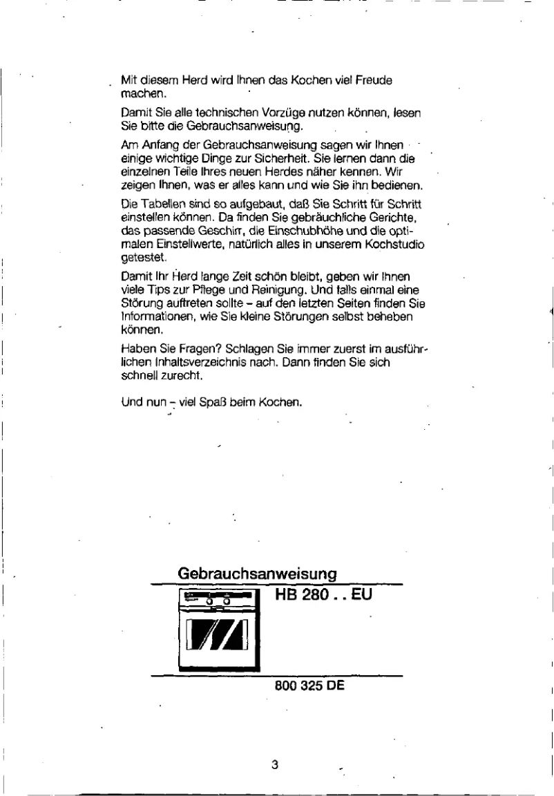 Page 1 of the manual User Manual Siemens HB28050EU