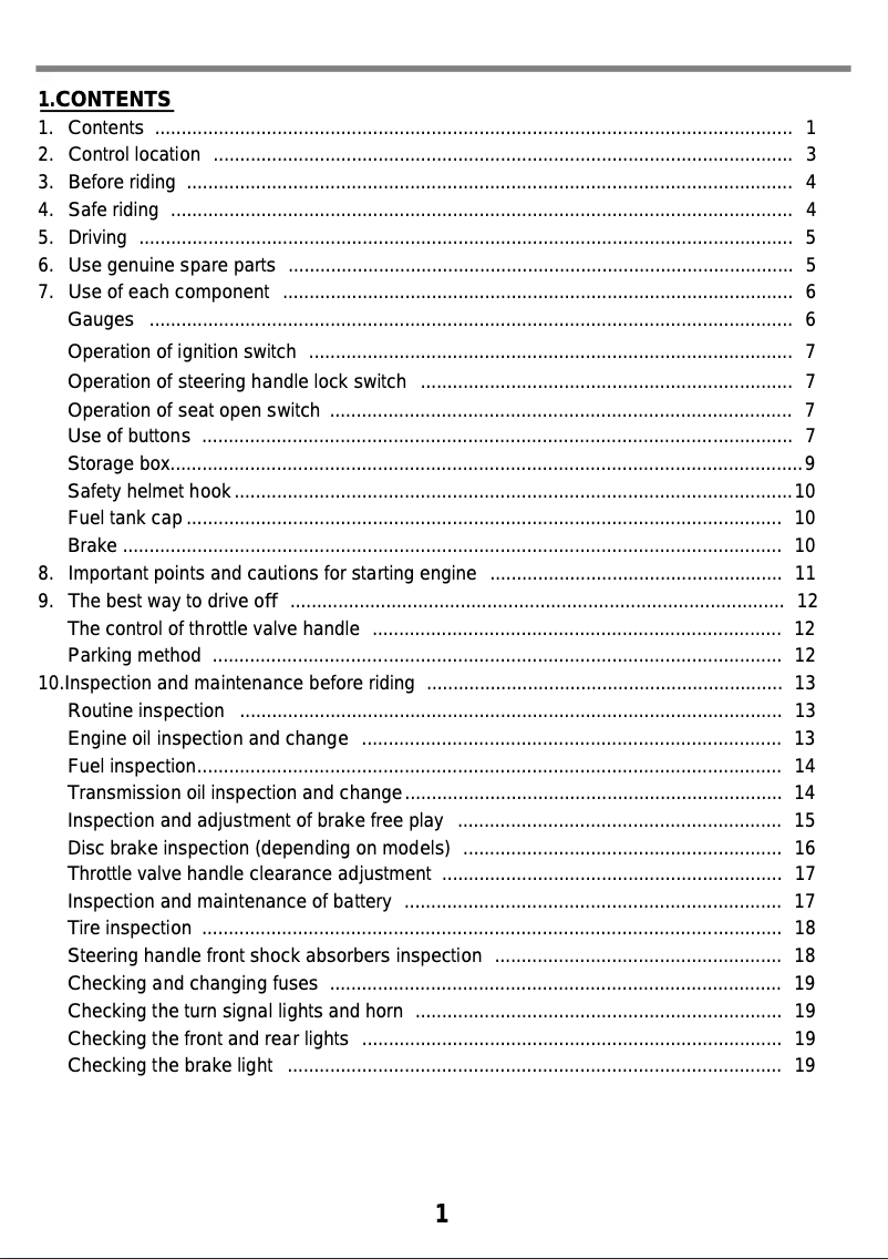 Page 1 of the manual User Manual SYM Crox 50