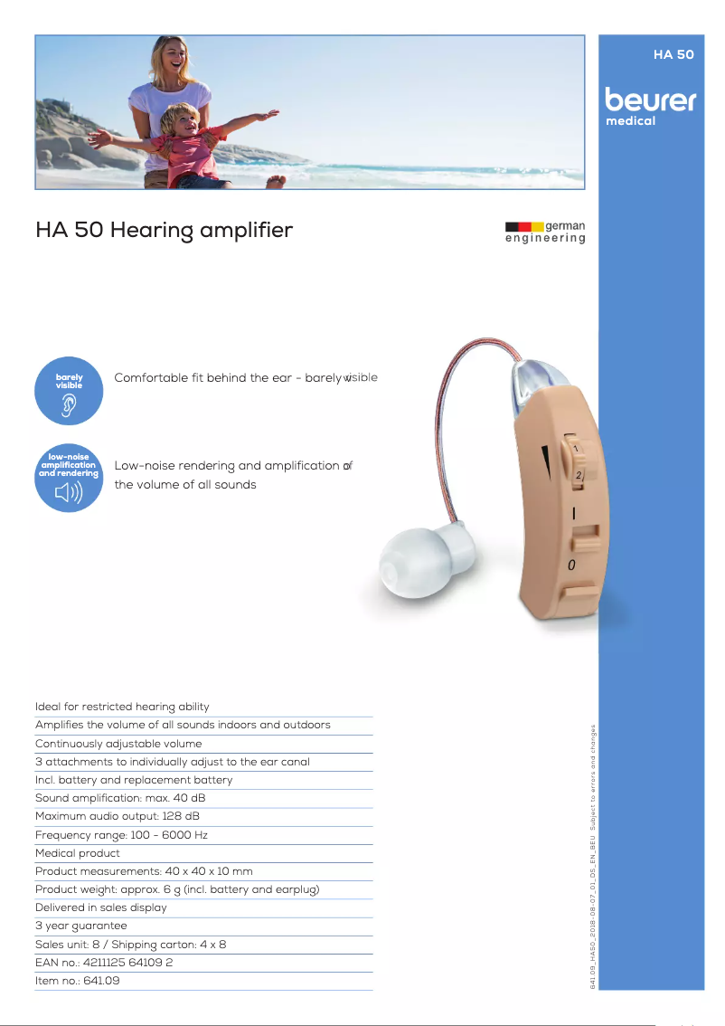 First page image of the manual for HA 50