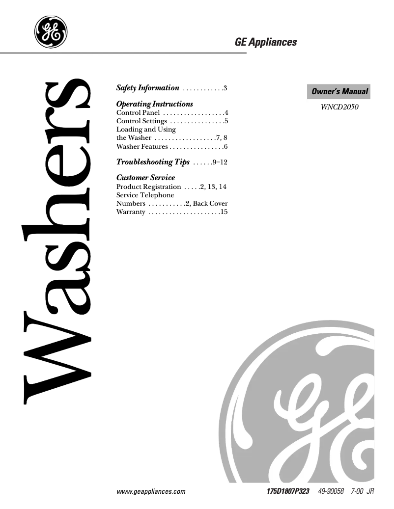 First page image of the manual for WNCD2050AWC