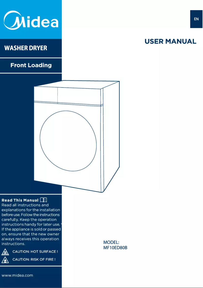 First page image of the manual for MF10ED80B