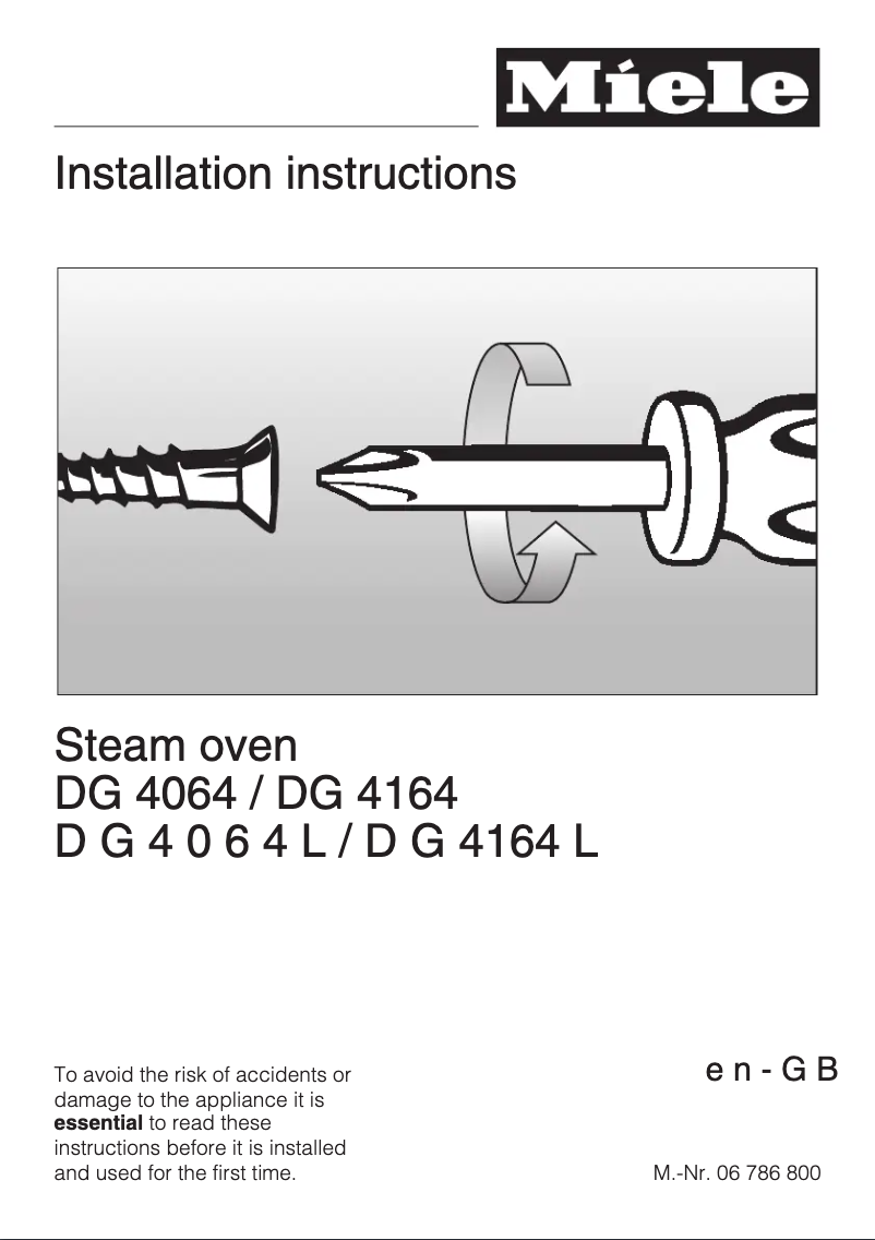 Page 1 of the manual User Manual Miele DG 4064