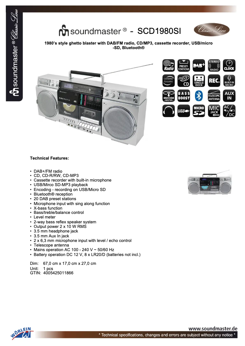 First page image of the manual for SCD1980