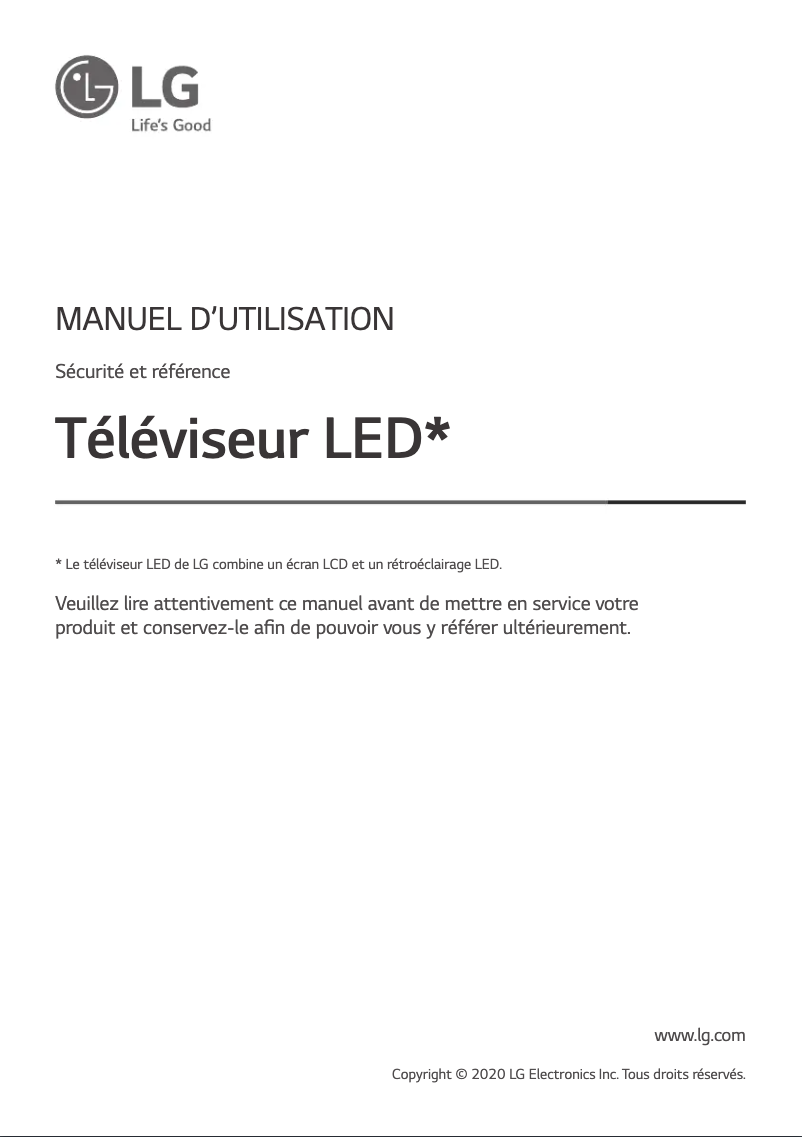 Page 1 of the manual User Manual LG 55UN7440PVA