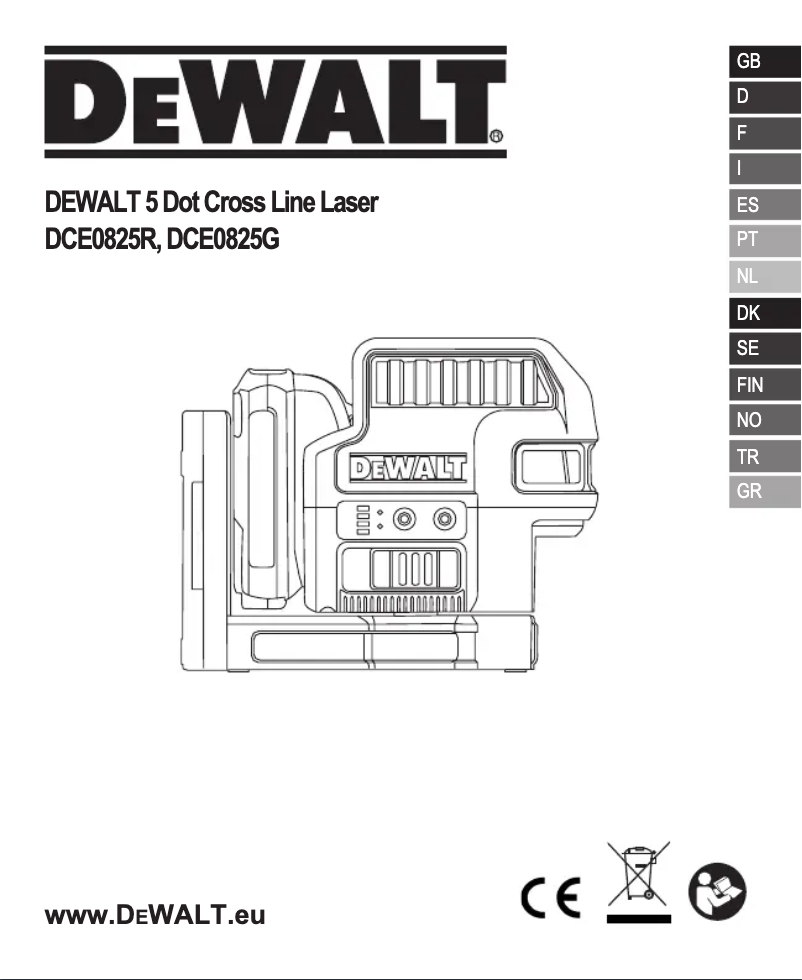 Page 1 of the manual User Manual DeWalt DCE0825R