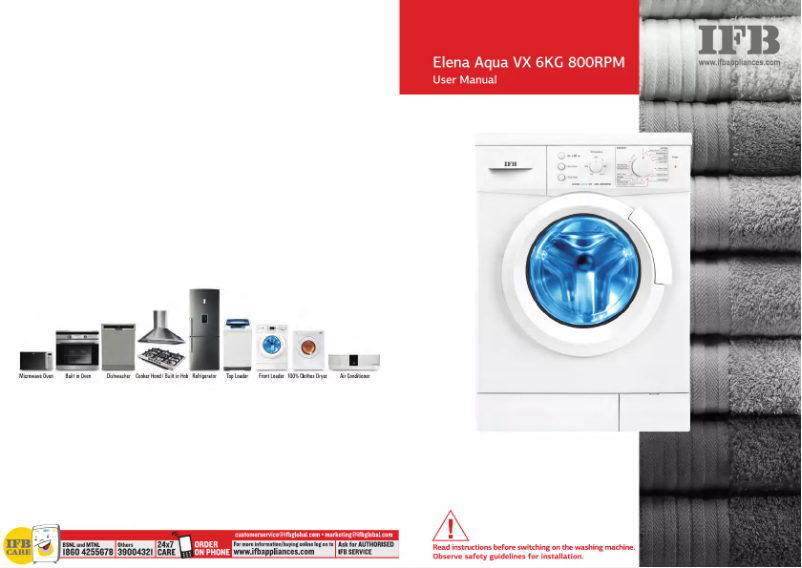 Page 1 of the manual User Manual IFB Elena Aqua VX