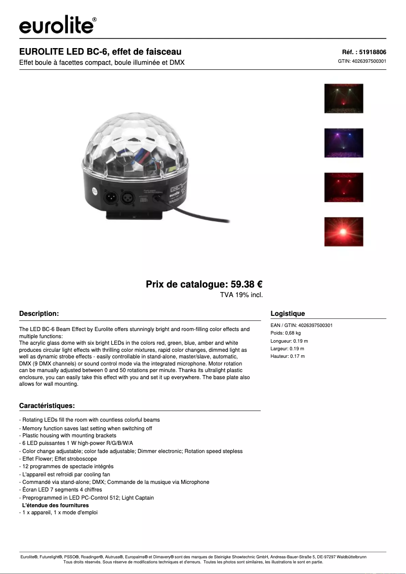 First page image of the manual for LED BC-6