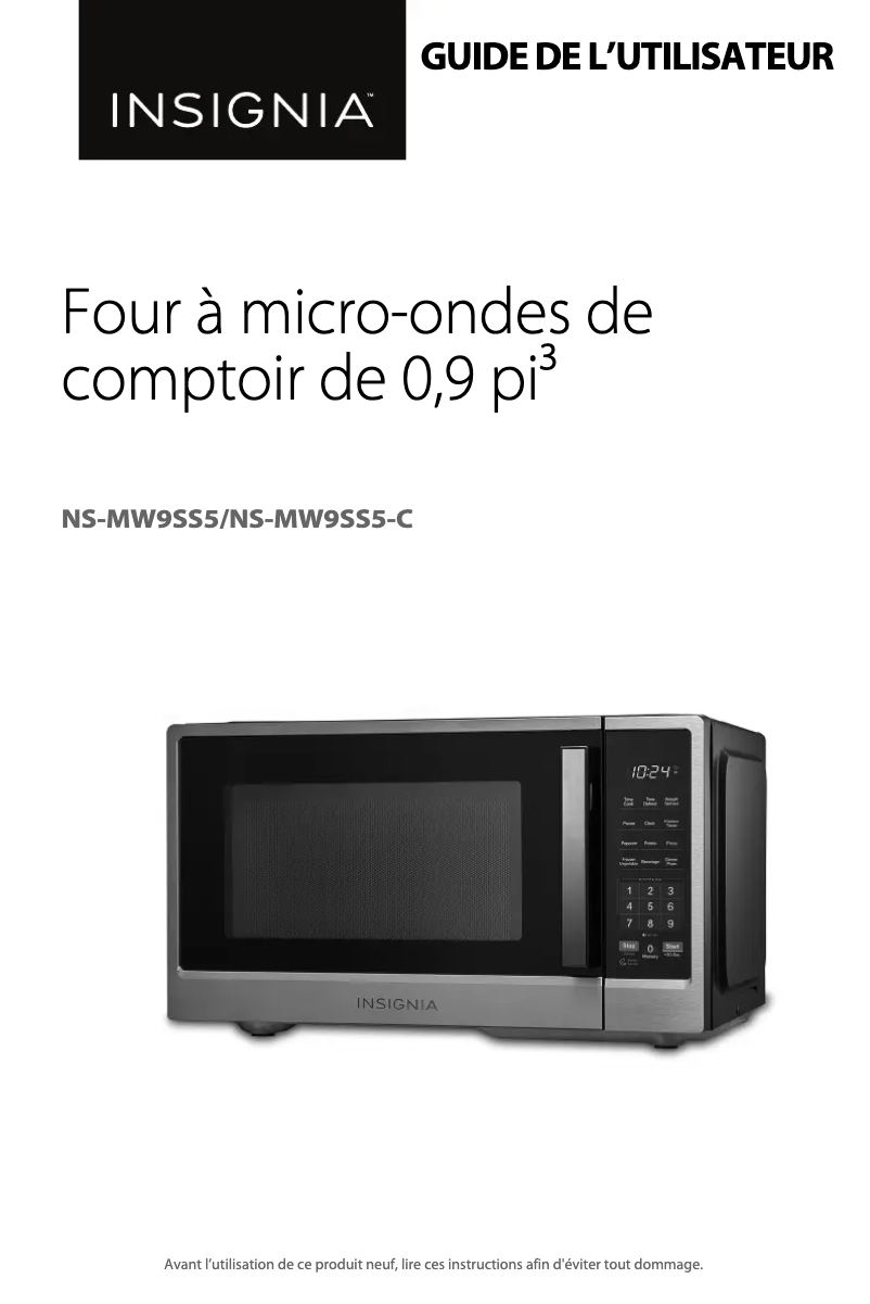 Page 1 of the manual User Manual Insignia NS-MW9SS5