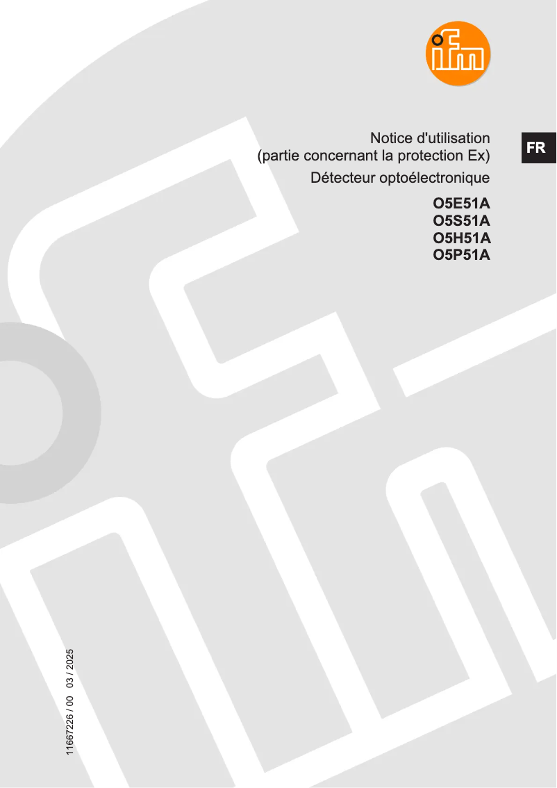 Page 1 of the manual User Manual IFM O5S51A