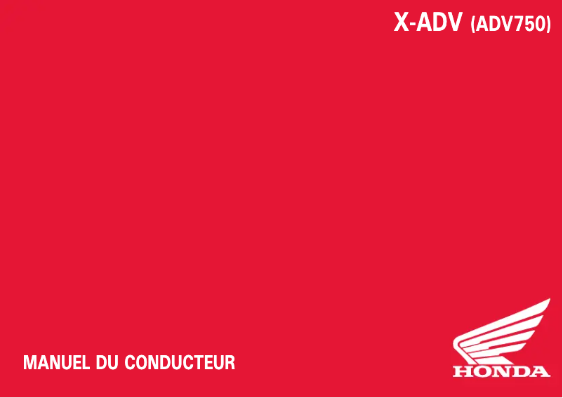 First page image of the manual for X-ADV 750 (2021)
