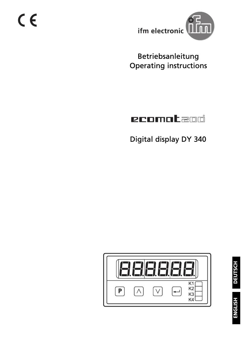 Page 1 of the manual User Manual IFM Ecomat 200 DY340