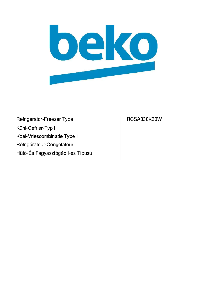 Page 1 of the manual User Manual Beko RCSA330K30W