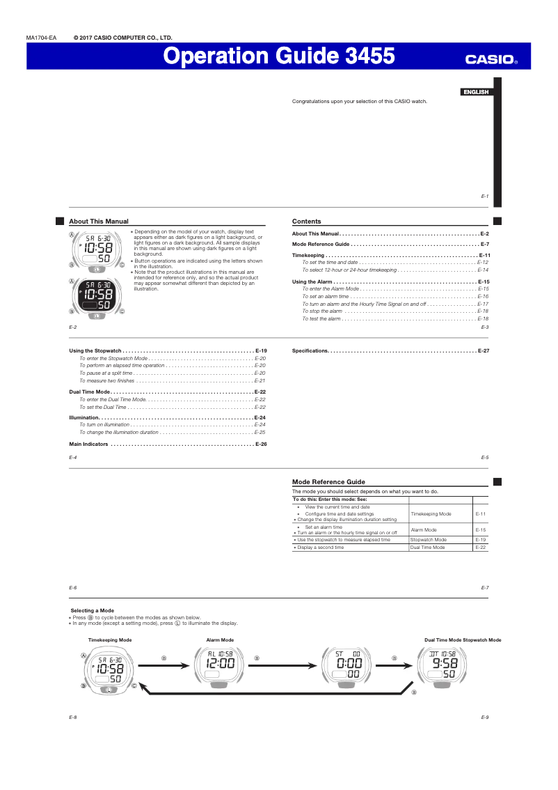 Page 1 of the manual User Manual Casio Collection LW-203-1BVEF