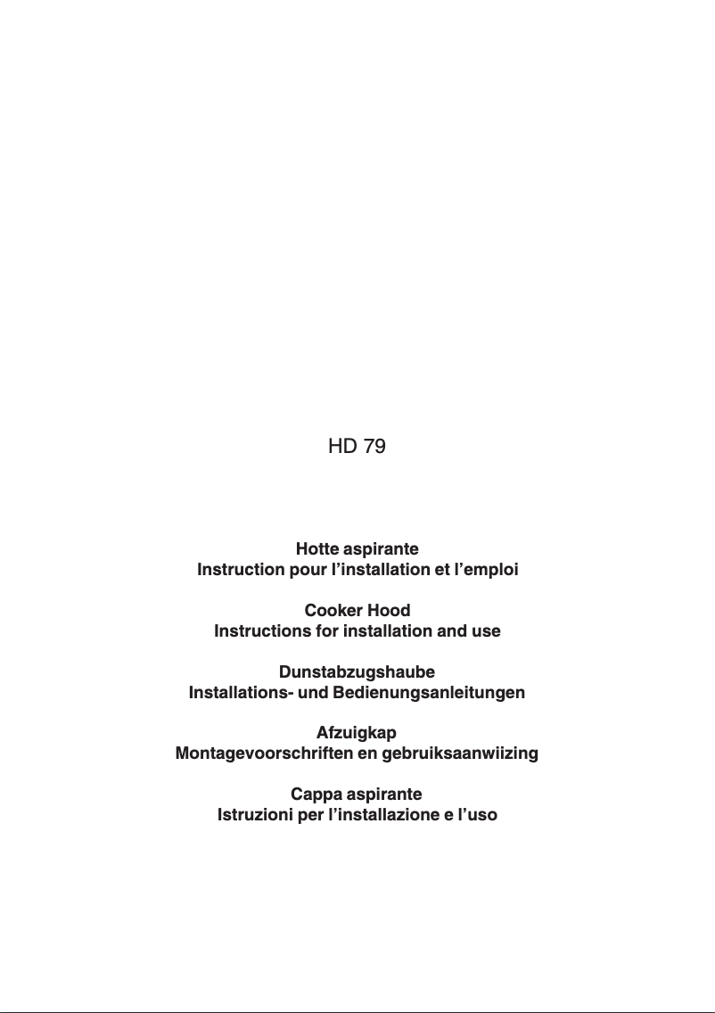 First page image of the manual for HD 79